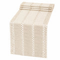 Camino de mesa beige tejido con diseño elegante 180x30 cm