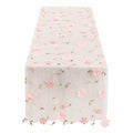 Camino de Mesa Floral Bordado 180x40cm Rosa/Beige