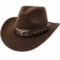 Sombrero vaquero marrón con detalle metálico