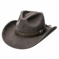 Sombrero de Vaquero Gris con Detalles de Cuero