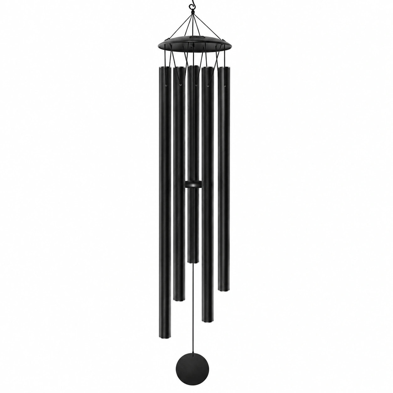Campana de Viento Negra para Exterior, 6 Tubos, 100 cm