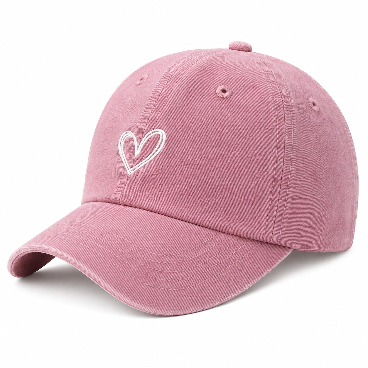 Gorra Rosa con Bordado de Corazón