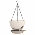 Maceta Colgante Beige para Exterior con Bandeja de Drenaje 30 cm