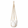 Macetero colgante beige y blanco para interior y exterior, 80 cm