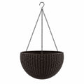 Macetero Colgante de Ratán Sintético Marrón 30cm