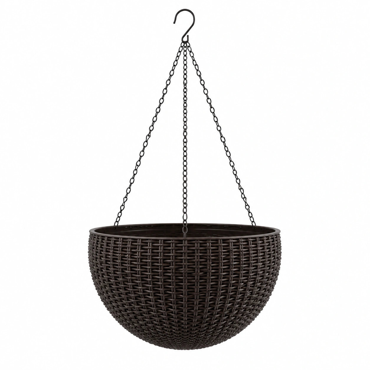 Macetero Colgante de Ratán Sintético Marrón 30cm