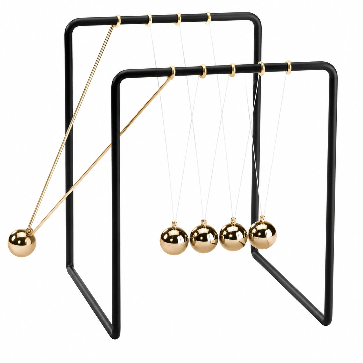 Péndulo de Newton de 5 Bolas Negro y Dorado