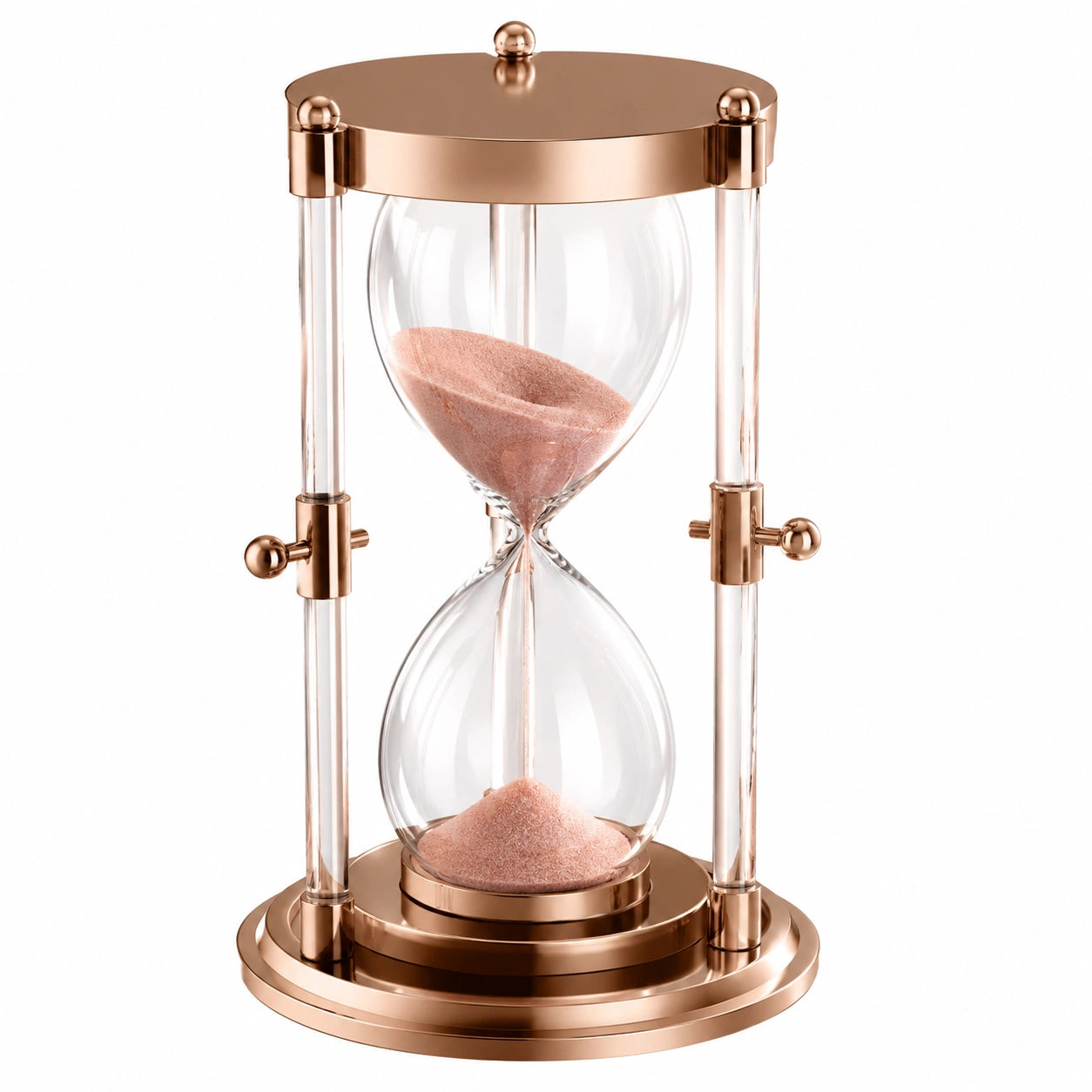 Reloj de Arena de 60 Minutos con Base de Metal Color Bronce