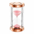 Reloj de Arena Decorativo Rosado con Acabado en Cobre
