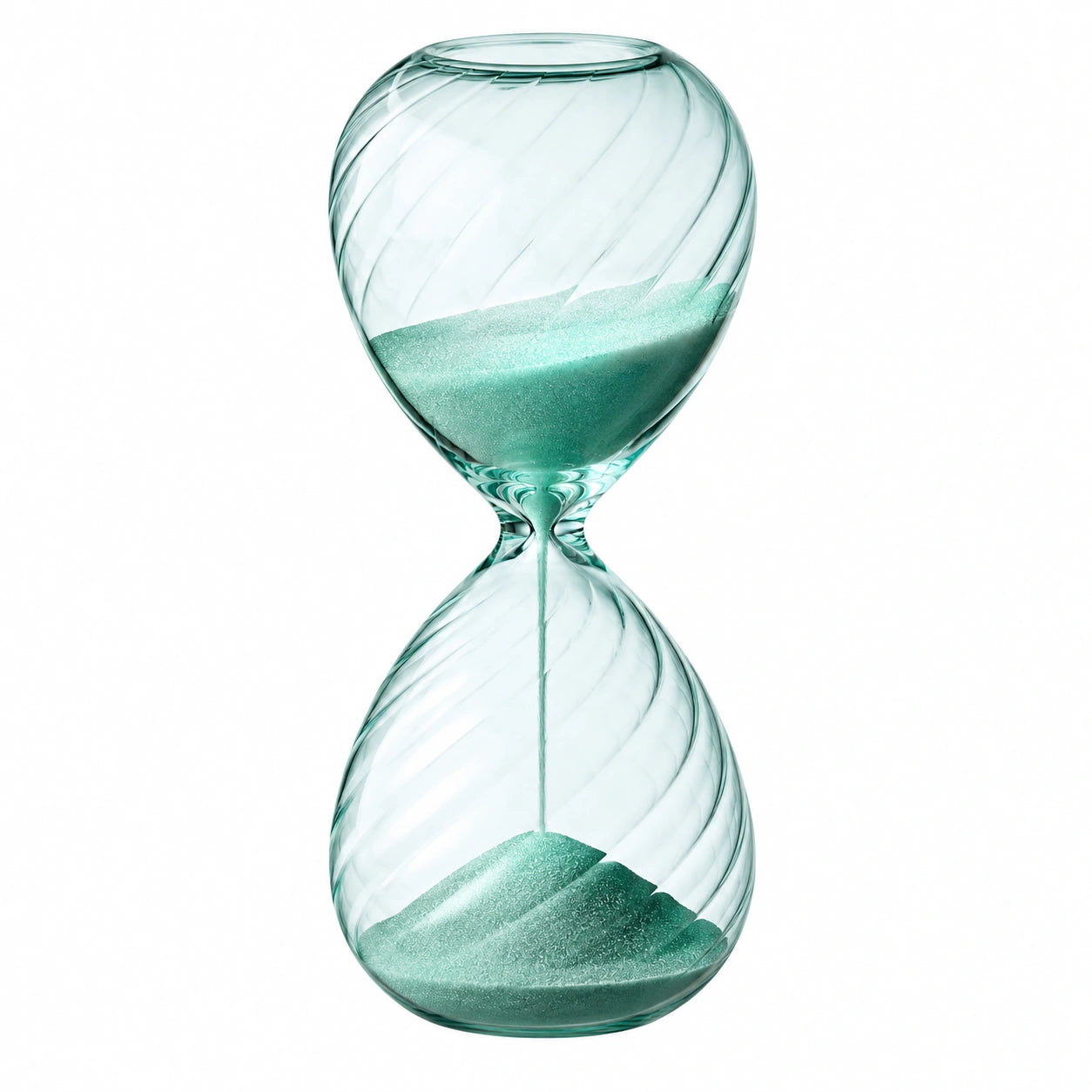Reloj de Arena de Vidrio en Espiral Verde 30 Minutos
