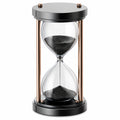Reloj de Arena Decorativo de Vidrio Negro y Metal Cobre