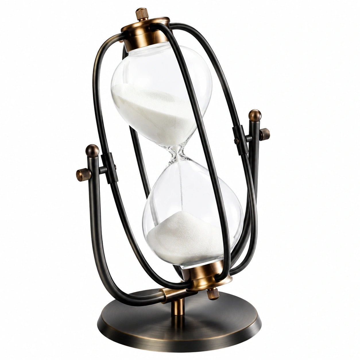 Reloj de Arena Giratorio Decorativo Bronce y Negro